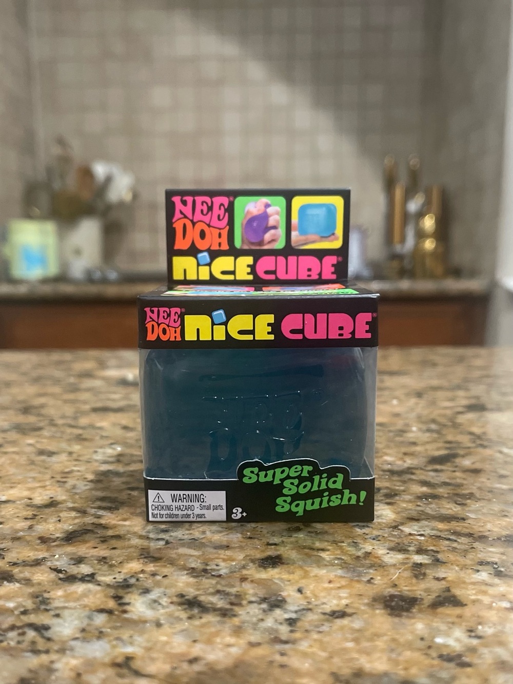 NeeDoh Nice Cube Super Solid Squish Blue Nee Doh